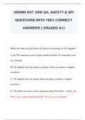 ARDMS RVT URR QA, SAFETY & SPI  QUESTIONS WITH 100% CORRECT  ANSWERS { GRADED A+} 