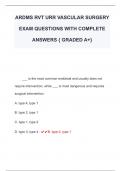 ARDMS RVT URR VASCULAR SURGERY  EXAM QUESTIONS WITH COMPLETE  ANSWERS { GRADED A+} 