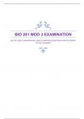 BIO 201 MOD 3 EXAMINATION 2024|GUARANTEED QUESTIONS WITH ACCURATE ACTUAL ANSWERS