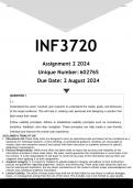 INF3720 Assignment 2 (ANSWERS) 2024 - DISTINCTION GUARANTEED