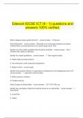    Edexcel IGCSE ICT (9 - 1) questions and answers 100% verified.