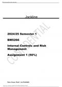 2024/25 Semester 1 BM5266 Internal Controls and Risk Management Assignment 1 (50%)