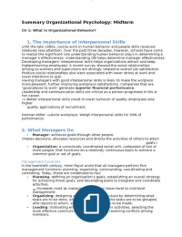 Organisatie Psychologie samenvatting midterm