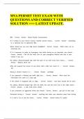 MVA PERMIT TEST EXAM WITH QUESTIONS AND CORRECT VERIFIED SOLUTION LATEST UPDATE.