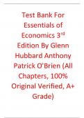Test Bank for Essentials of Economics 3rd Edition By Glenn Hubbard Anthony Patrick O'Brien (All Chapters, 100% Original Verified, A+ Grade)