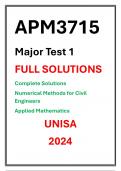 APM3715 Major Test 1 Complete Solution UNISA 2024 Numerical Methods for Civil Engineers 