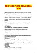 BSC 1005 FINAL EXAM 2024-2025