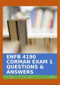 ENFB 4190 CORMAN EXAM 1 QUESTIONS & ANSWERS SOLVED 100% CORRECT!!