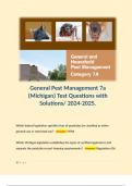 General Pest Management 7a (Michigan) Test Questions with Solutions/ 2024-2025.    Which federal legislation specifies that all pesticides be classified as either general-use or restricted-use? - Answer: FIFRA  Which Michigan legislation establishes the t