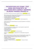 ADVANCED PATHOPHYSIOLOGY TEST BANK WITH QUESTIONS AND ACCURATE ANSWERS|| RATED A 