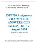 Exam (elaborations) INF3720 Assignment 2 (COMPLETE ANSWERS) 2024 (602765)- DUE 2 August 2024 •	Course •	Human-Computer Interaction II (INF3720) •	Institution •	University Of South Africa (Unisa) •	Book •	Human-computer Interaction INF3720 Assignment 2 (CO