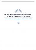 DCF CHILD ABUSE AND NEGLECT (CAAN) EXAM WITH GUARANTEED ACCURATE ANSWERS