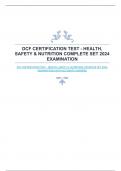 DCF CERTIFICATION TEST - HEALTH, SAFETY & NUTRITION COMPLETE SET 2024 EXAMINATION WITH ACCURATE ANSWERS