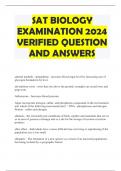 SAT BIOLOGY EXAMINATION 2024 VERIFIED QUESTION AND ANSWERS