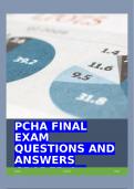 PCHA FINAL EXAM QUESTIONS AND ANSWERS GRADED A+