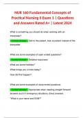 NUR 160 Fundamental Concepts of Practical Nursing II Exam 1 | Questions and Answers Rated A+ | Latest 2024