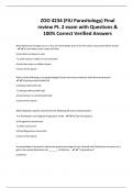 ZOO 4234 (FIU Parasitology) Final review Pt. 2 exam with Questions & 100% Correct Verified Answers