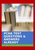 PCHA TEST QUESTIONS & ANSWERS ALREADY PASSED!!