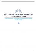 DCF CERTIFICATION TEST - RULES AND REGULATIONS EXAM WITH GUARANTEED ACCURATE ANSWERS