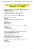 Nursing 410 Study Guide for Exam 1-Questions and Answers