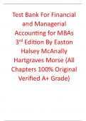 Test Bank for Financial and Managerial Accounting for MBAs 3rd Edition By Easton Halsey McAnally Hartgraves Morse (All Chapters, 100% Original Verified, A+ Grade)