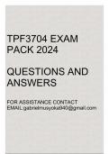 TPF3704 Exam pack 2024(Questions and answers)