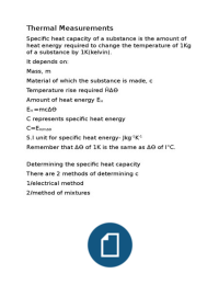 Thermal Measurements pt.1