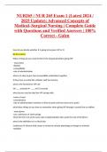 NUR265 / NUR 265 Exam 1 (Latest 2024 / 2025 Update): Advanced Concepts of Medical–Surgical Nursing | Complete Guide with Questions and Verified Answers | 100% Correct - Galen
