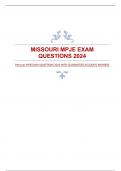 Missouri MPJE EXAM QUESTIONS 2024 WITH GUARANTEED ACCURATE ANSWERS