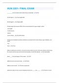 HUN 2201- FINAL EXAM QUESTIONS & ANSWERS VERIFIED 100% CORRECT, GRADED A+