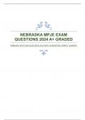 NEBRASKA MPJE EXAM QUESTIONS 2024 WITH GUARANTEED CORRECT ANSWERS