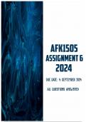 AFK1505 Assignment 6 2024 | Due 4 September 2024