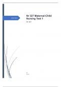 Nr 327 Maternal-Child Nursing Test 1 questions & answers rated A+