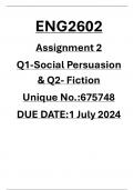 ENG2602 ASSIGNMENT 2 2024 SOCIAL PERSUASION & FICTION ESSAY