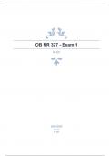 OB NR 327 - Exam 1 questions and answers rated A+