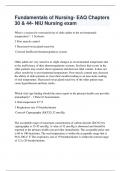 Fundamentals of Nursing- EAQ Chapters 30 & 44- NIU Nursing exam