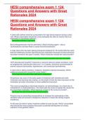 HESI comprehensive exam 1 124 Questions and Answers with Great Rationales 2024