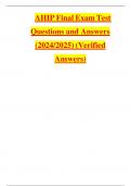 AHIP Final Exam Test Questions and Answers (2024/2025) (Verified Answers) 