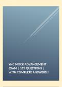 YNC MOCK ADVANCEMENT EXAM | 175 QUESTIONS | WITH COMPLETE ANSWERS!!