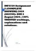 INF3720 Assignment 2 (COMPLETE ANSWERS) 2024 (602765)- DUE 2 August 2024 ; 100% TRUSTED workings, explanations and solutions. 