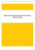 NCE Practice Test Questions & Answers 100% Correct!!