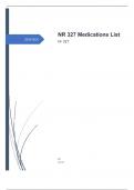NR 327 Medications List with 100% correct answers