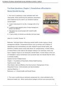 Psychiatric–Mental Health Nursing, 9th Edition Test Bank by Sheila L. Videbeck All Chapters (1-24) | A+ ULTIMATE GUIDE 2023