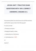 APUSH UNIT 7 PRACTICE EXAM  QUESTIONS WITH 100% CORRECT  ANSWERS { GRADED A+} 