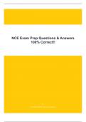 NCE Exam Prep Questions & Answers 100% Correct!!