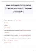 MSLC SUSTAINMENT OPERATIONS  EXAM WITH 100% CORRECT ANSWERS  { GRADED A+} 