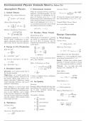 [MSc AP] Formula Sheet Environmental Physics