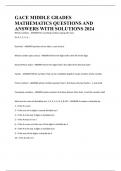 GACE MIDDLE GRADES MATHEMATICS QUESTIONS AND ANSWERS WITH SOLUTIONS 2024