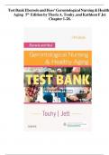 Test Bank for Ebersole and Hess Gerontological Nursing and Healthy Aging 6th Edition by Touhy Chapter 1-28|Complete Guide A+