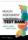 Test Bank for Health Assessment in Nursing 7th Edition by Janet R Weber and Jane H Kelley Chapter 1-34|Complete Guide A+